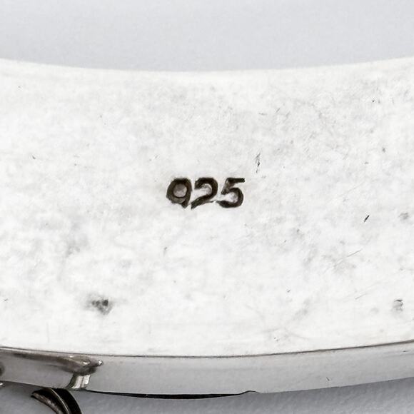 Vintage Sterling Silver Pressed Flower Bar Necklace | Real Botanical Jewelry 16" - Picture 4 of 7